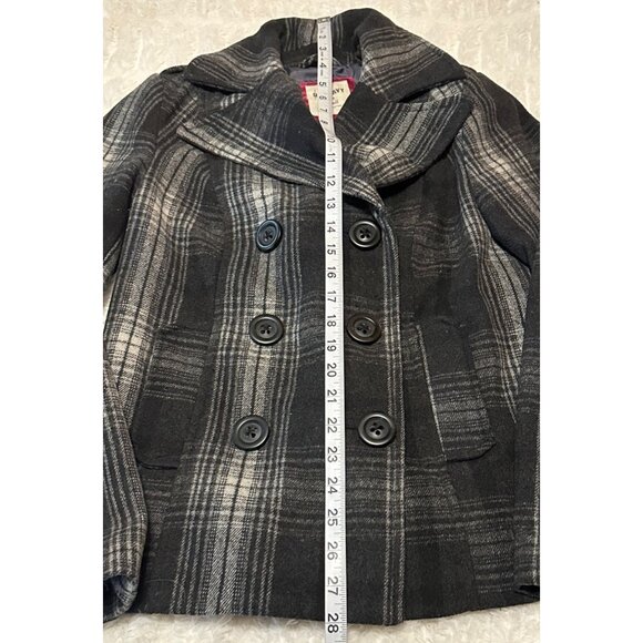 Old Navy Double-Breasted Plaid Peacoat Jacket Polyester Blend Women's Size Small - Picture 5 of 16
